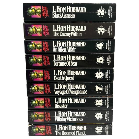 SET OF 9 L. Ron Hubbard "Mission Earth" Paperback Books Dekalogy MISSING BOOK #1 - Picture 1 of 16